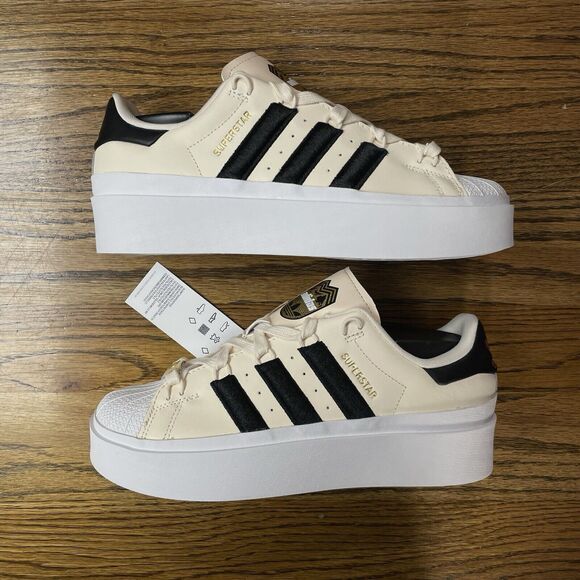 Adidas Originals Superstar Bonega Ivory Women's Platform Sneakers Size 7.5 NEW - Picture 2 of 6